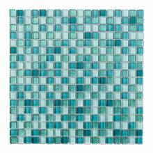 High-end 15*15 Blue Square Sand Glass Mosaic